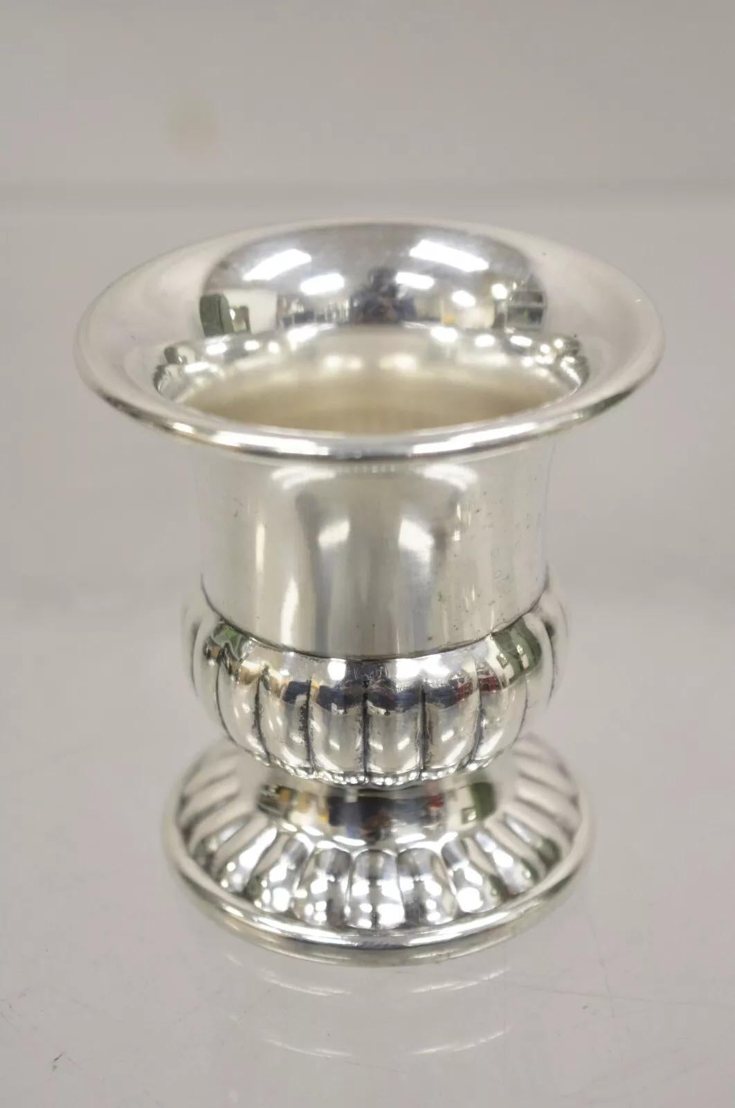 Canterbury Vintage Copa Trofeo Urna Pequeña Plateada Porta-Palillos Chapado en plata