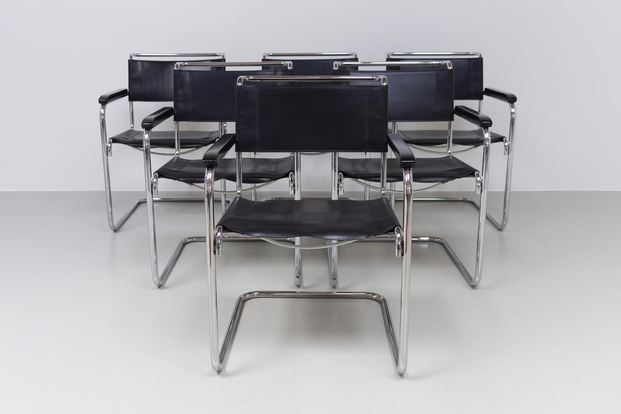 Vintage Cantilever Chairs S34 by Mart Stam for Thonet, 1980s. Set of 6. 6