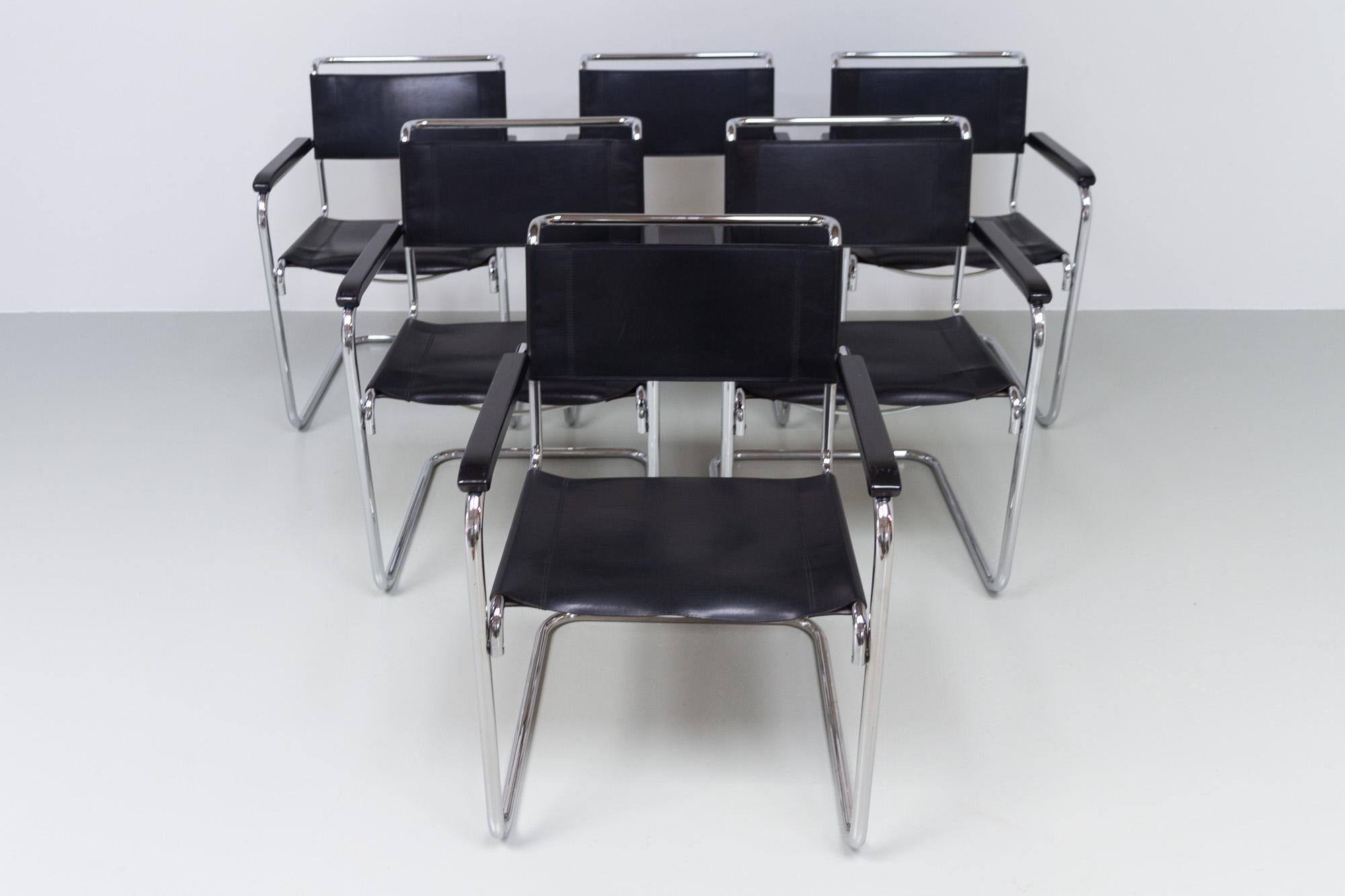 Vintage Cantilever Chairs S34 by Mart Stam for Thonet, 1980s. Set of 6. 7
