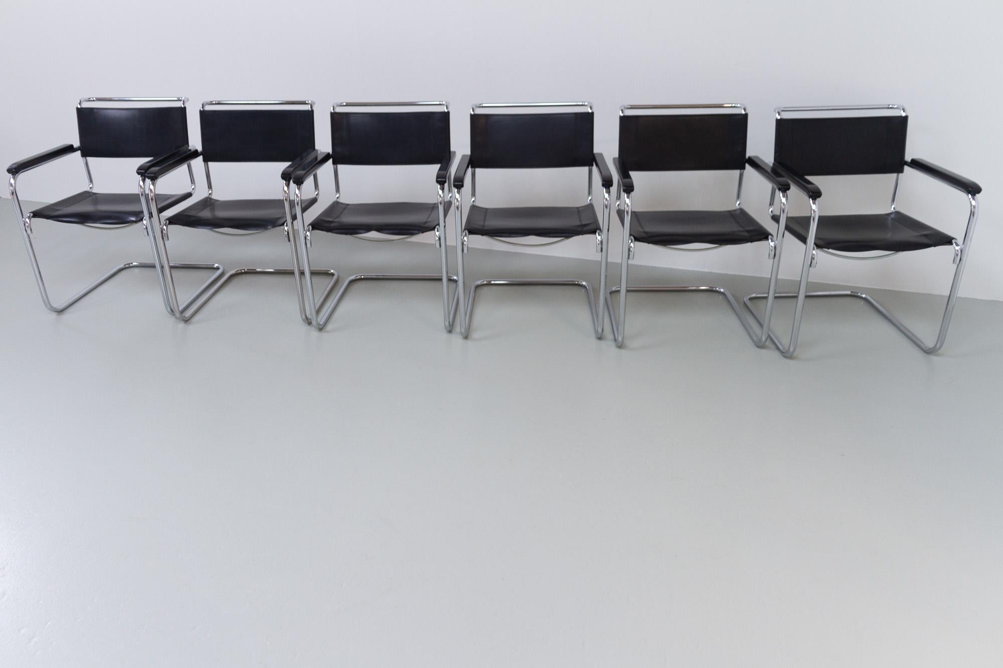 Vintage Cantilever Chairs S34 by Mart Stam for Thonet, 1980s. Set of 6. 12