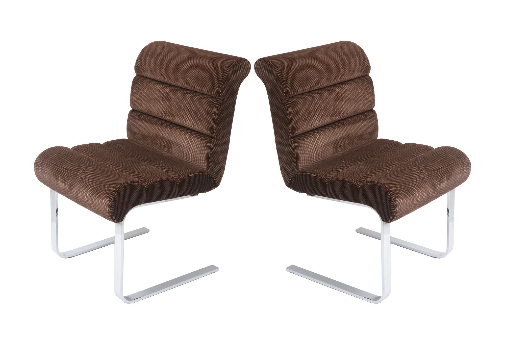 Modern Vintage Cantilevered Lugano Dining Chairs By Leon Rosen For Pace Italy Set /Six For Sale