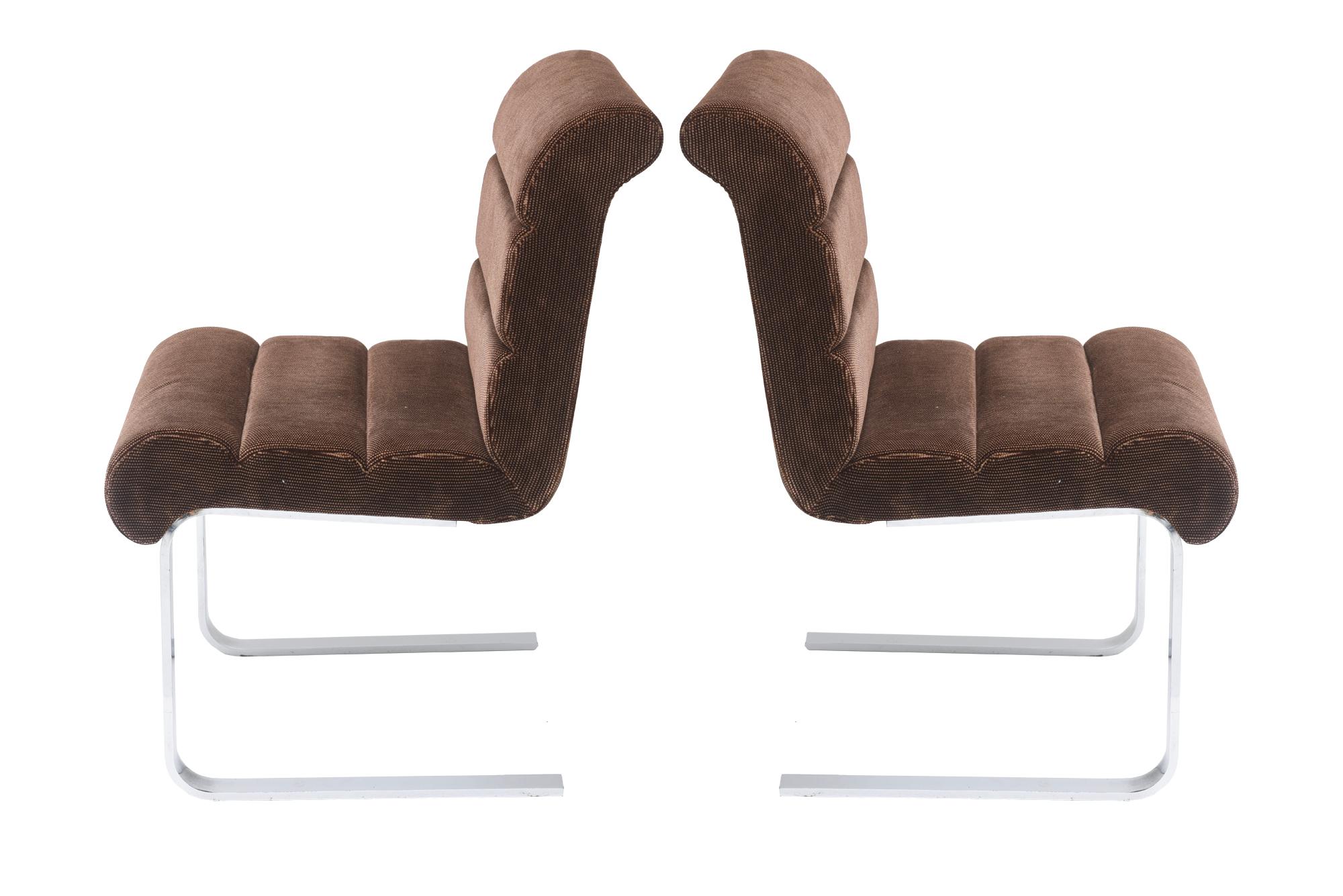 Italian Vintage Cantilevered Lugano Dining Chairs By Leon Rosen For Pace Italy Set /Six For Sale