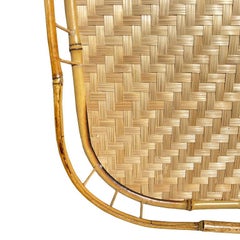 Vintage Canton Burnt Bamboo Wicker Trays - Set of 4