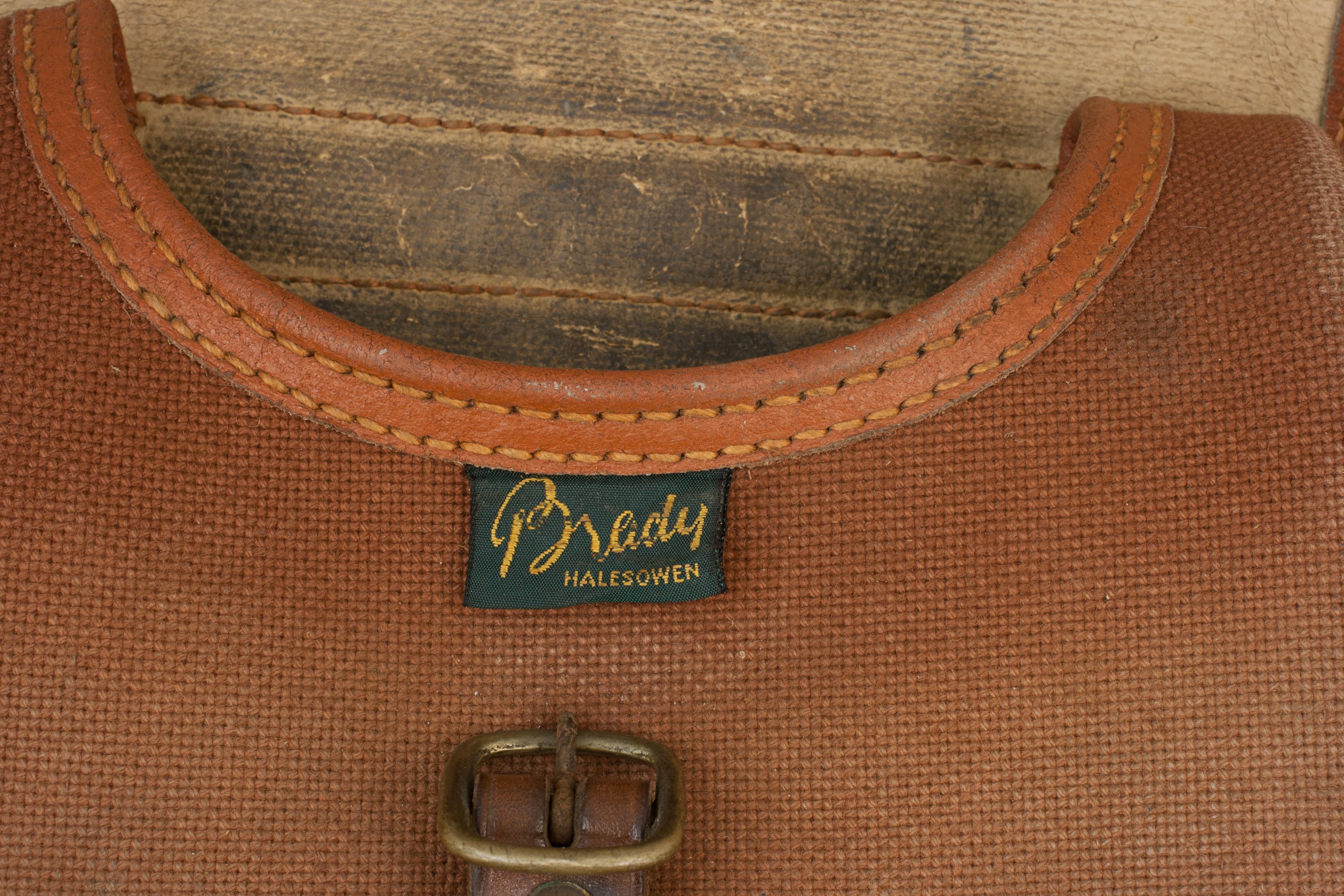 Leather Vintage Canvas Brady Cartridge Bag For Sale