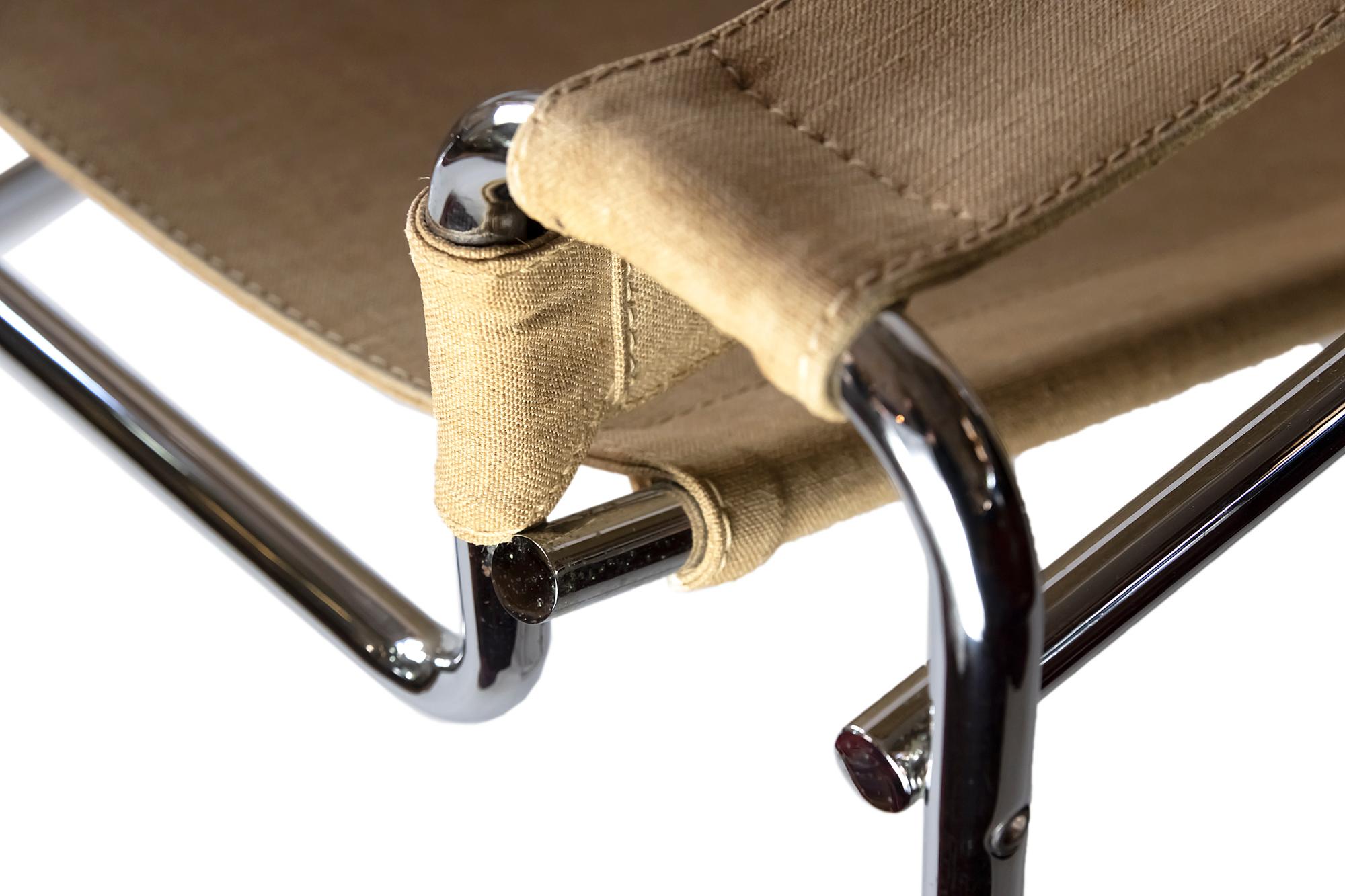 Steel Vintage Canvas Textile Marcel Breuer Wassily Lounge Chair for GAVINA