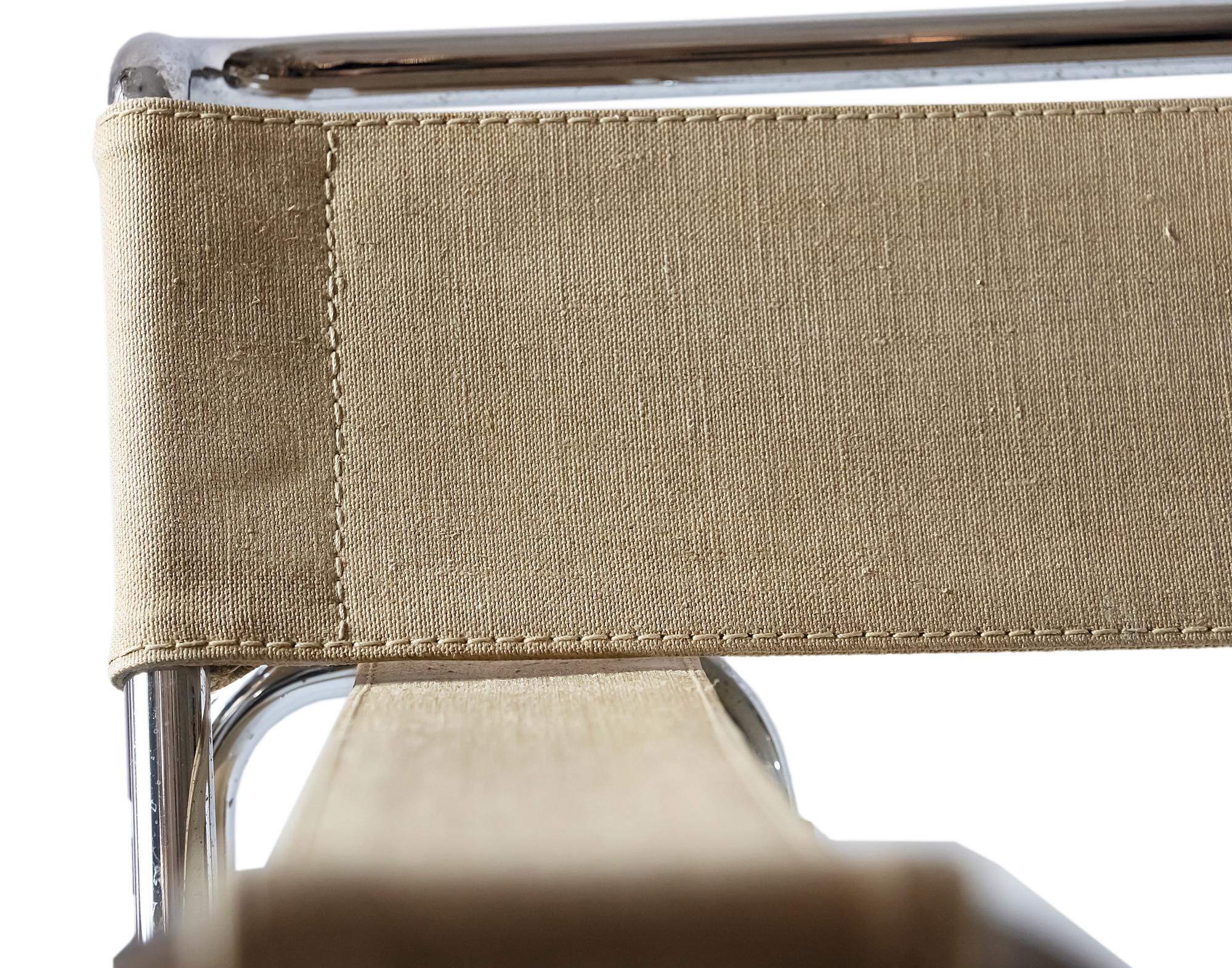 Vintage Canvas Textile Marcel Breuer Wassily Lounge Chair for GAVINA 1