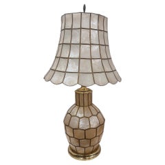 Vintage Capiz Lamp with Shade