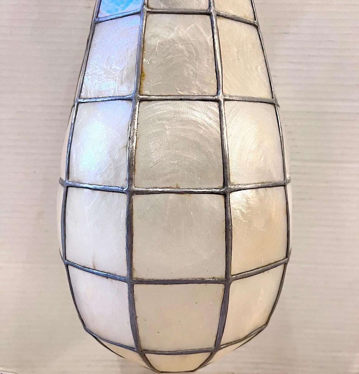 French Vintage Capiz Lantern For Sale