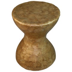 Vintage Capiz Shell Covered Drink/Side Table/Stool