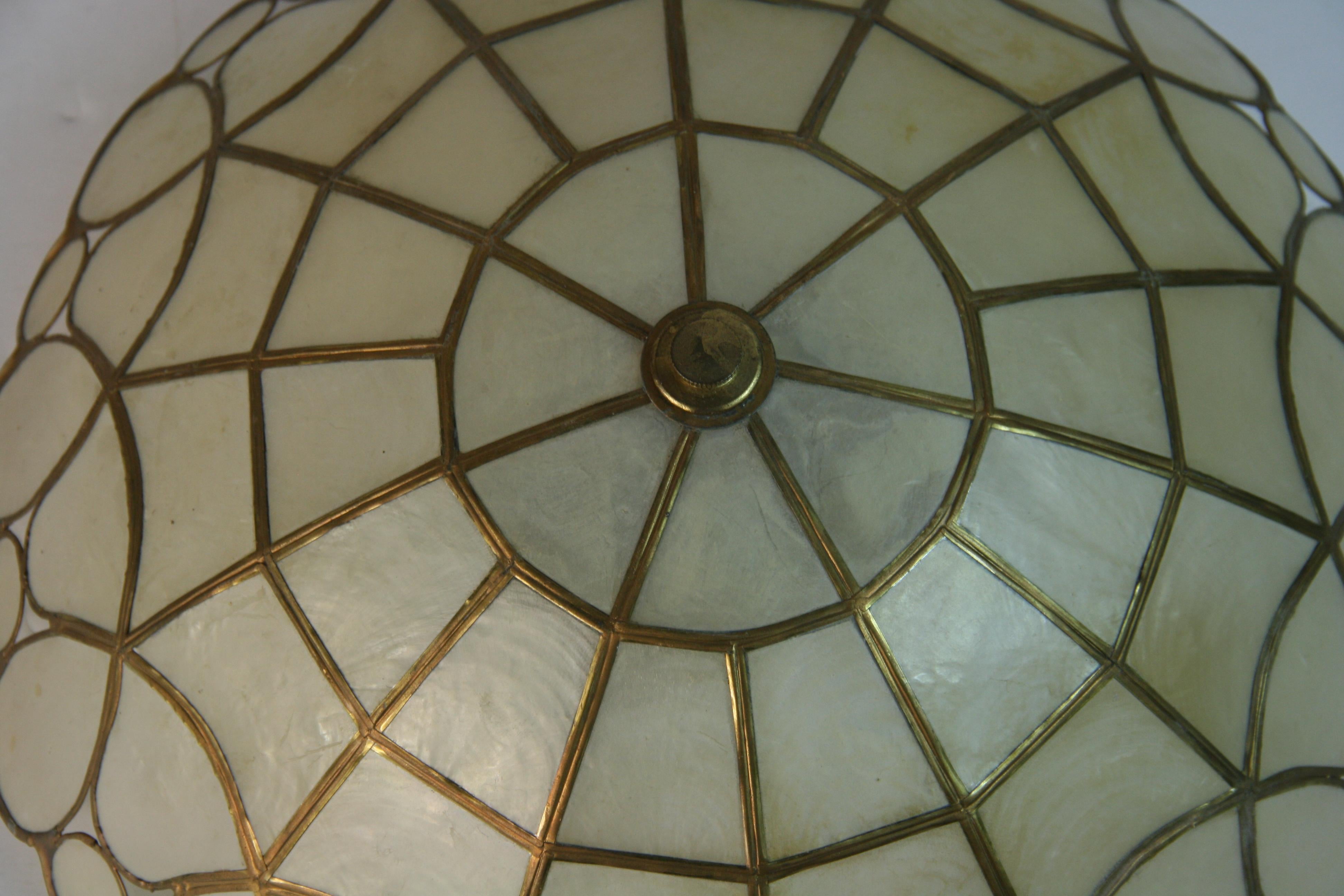 Mid-20th Century Vintage Capiz Shell Flushmount For Sale