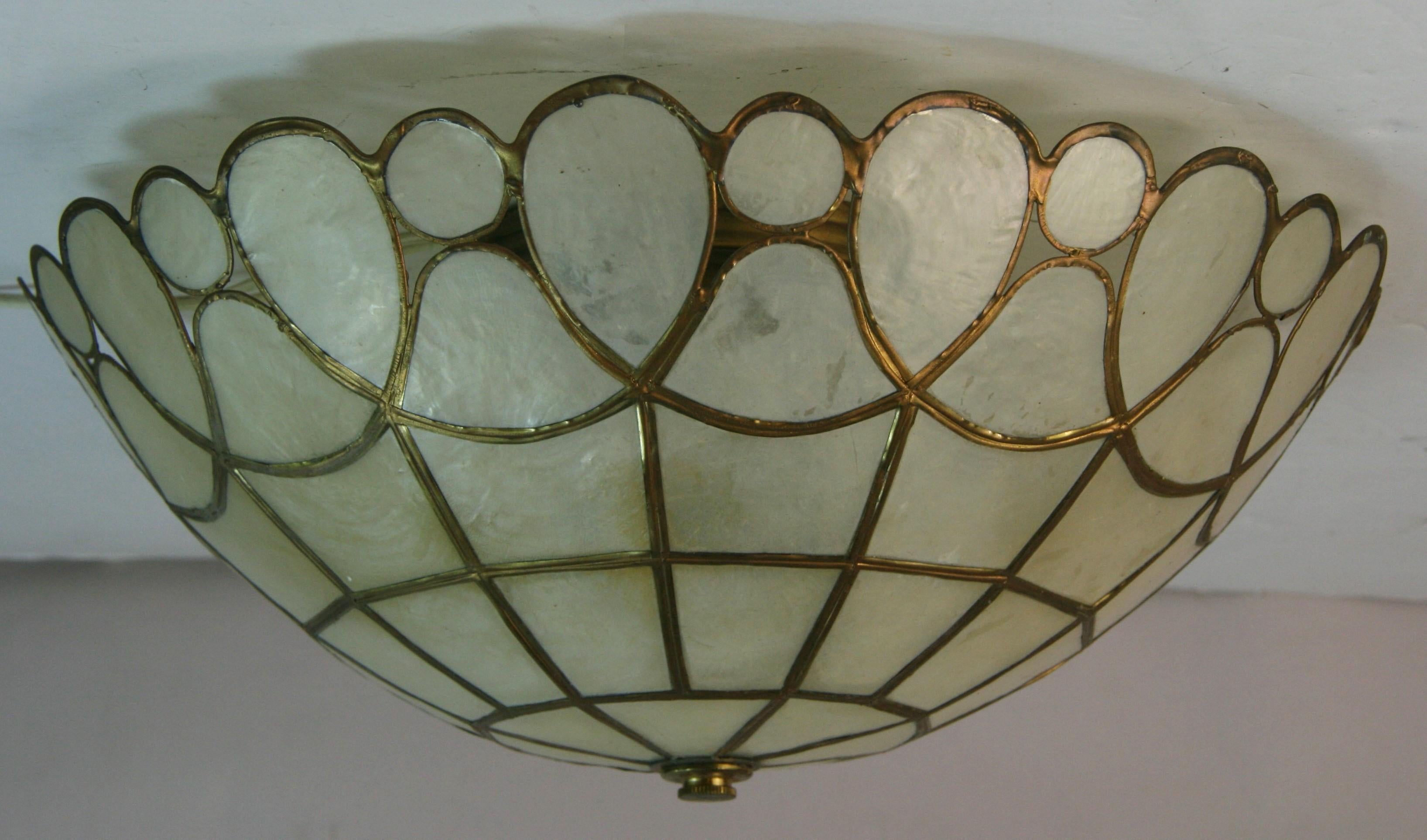 Vintage Capiz Shell Flushmount For Sale 2