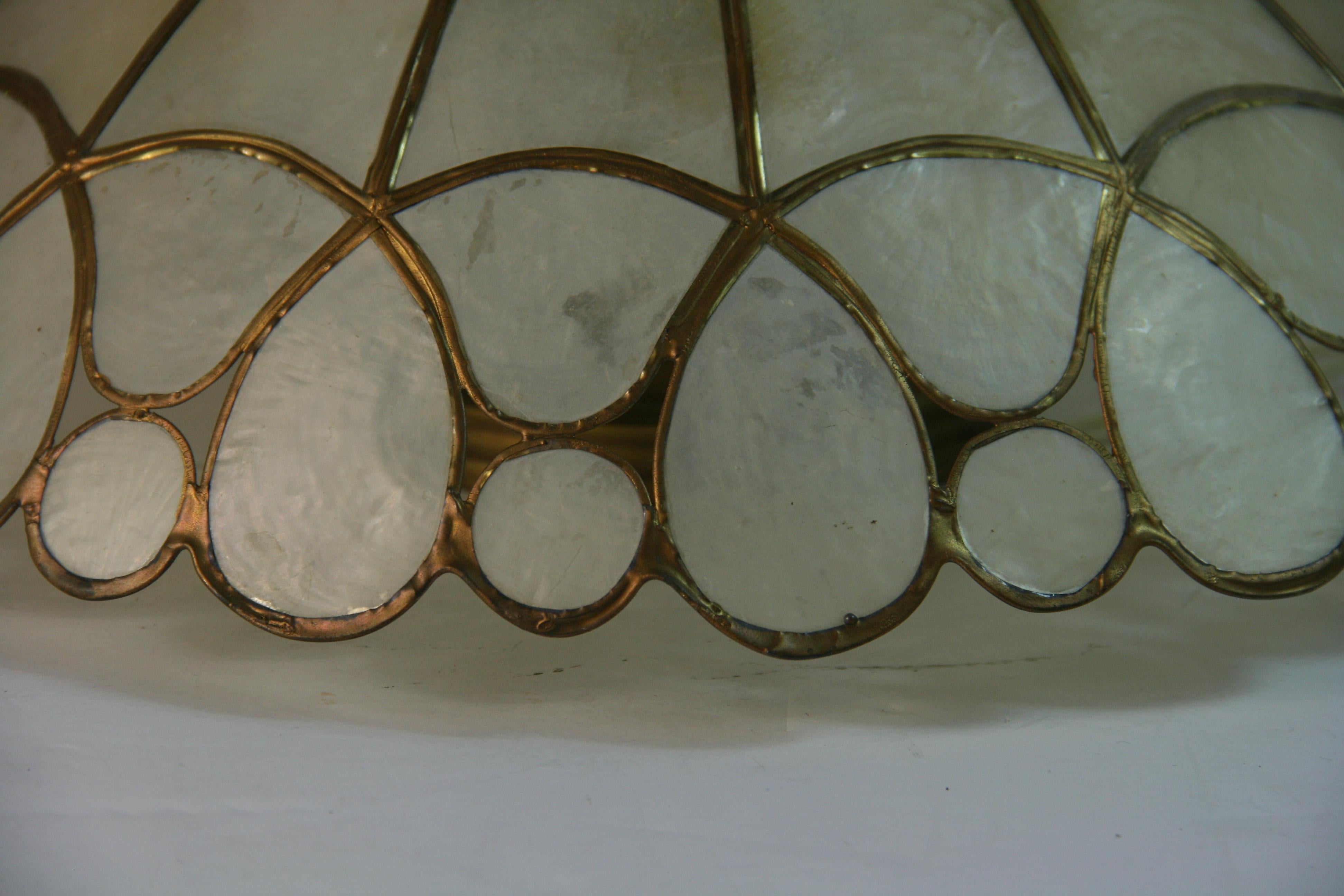 Vintage Capiz Shell Flushmount For Sale 3