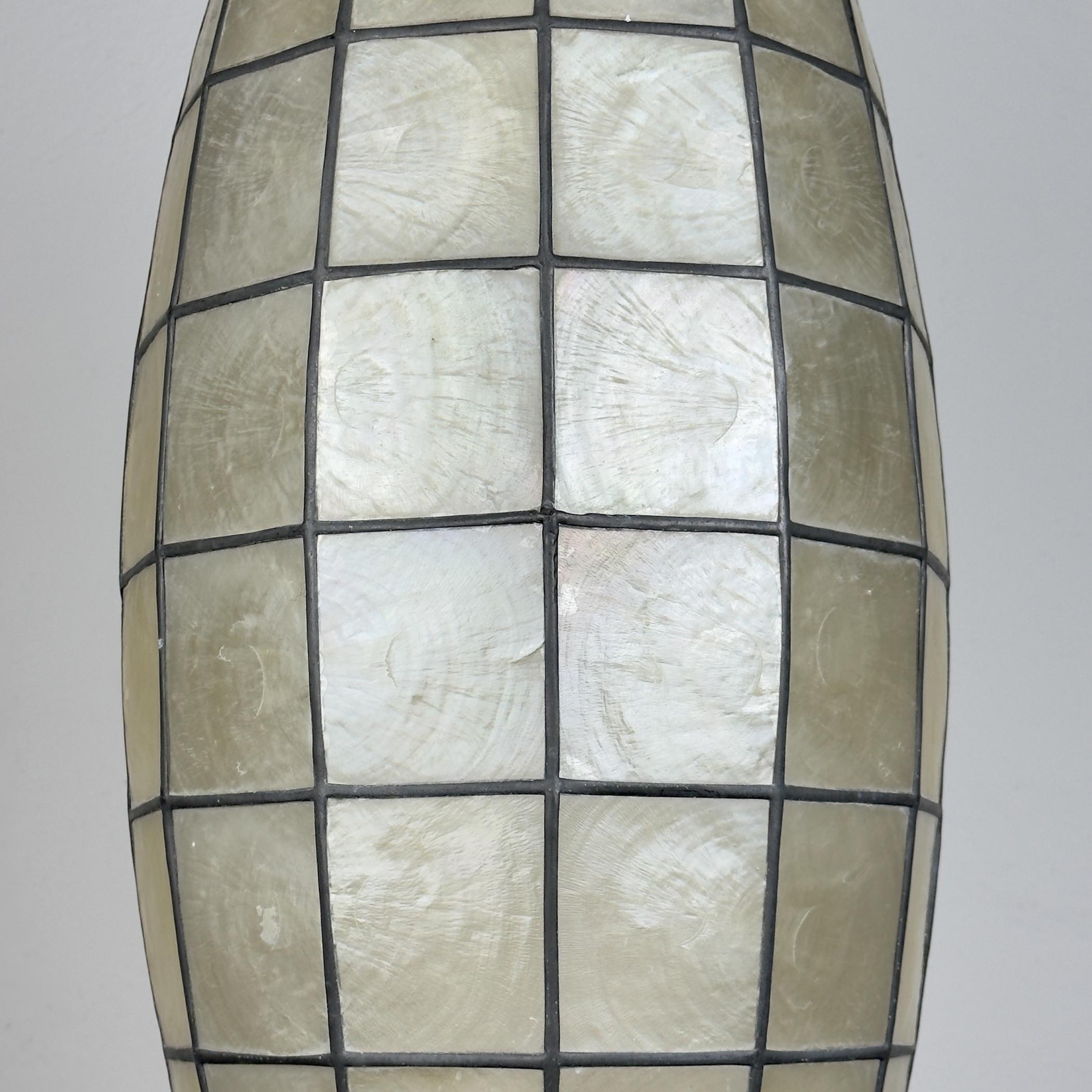 Lámpara Colgante Vintage Capiz Shell, Italia Años 60 en venta 11