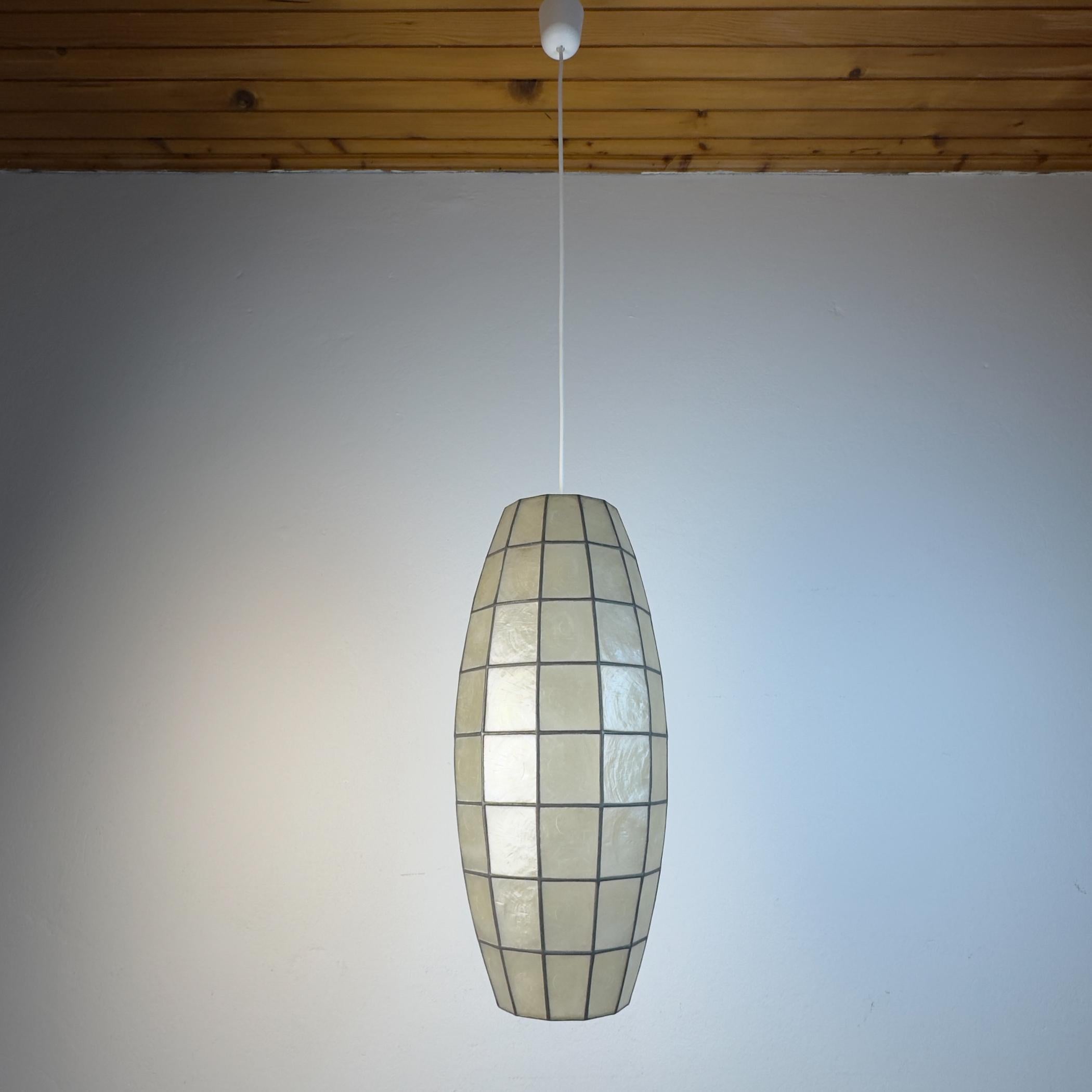 Lámpara Colgante Vintage Capiz Shell, Italia Años 60 Italiano en venta