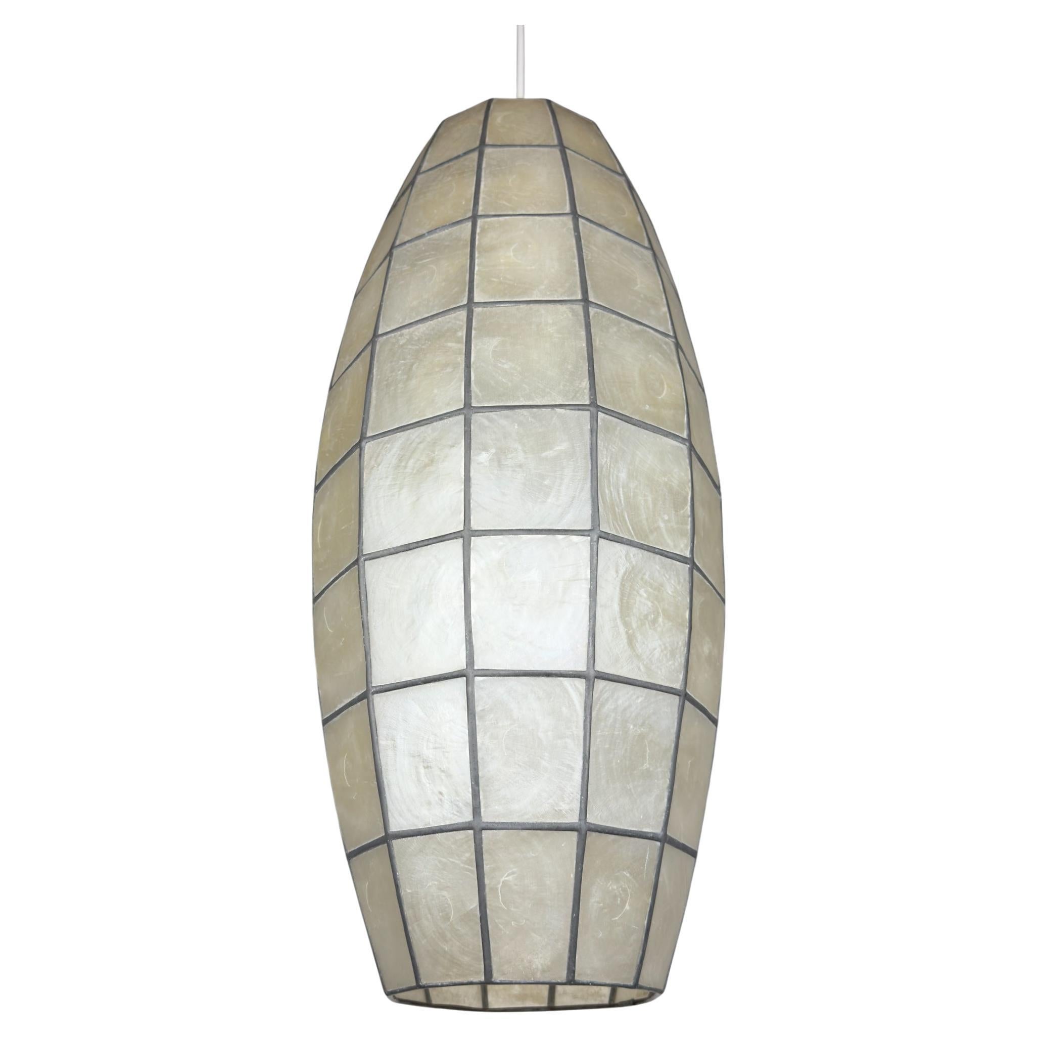 Vintage Capiz Shell Pendant Lamp, Italy 1960s