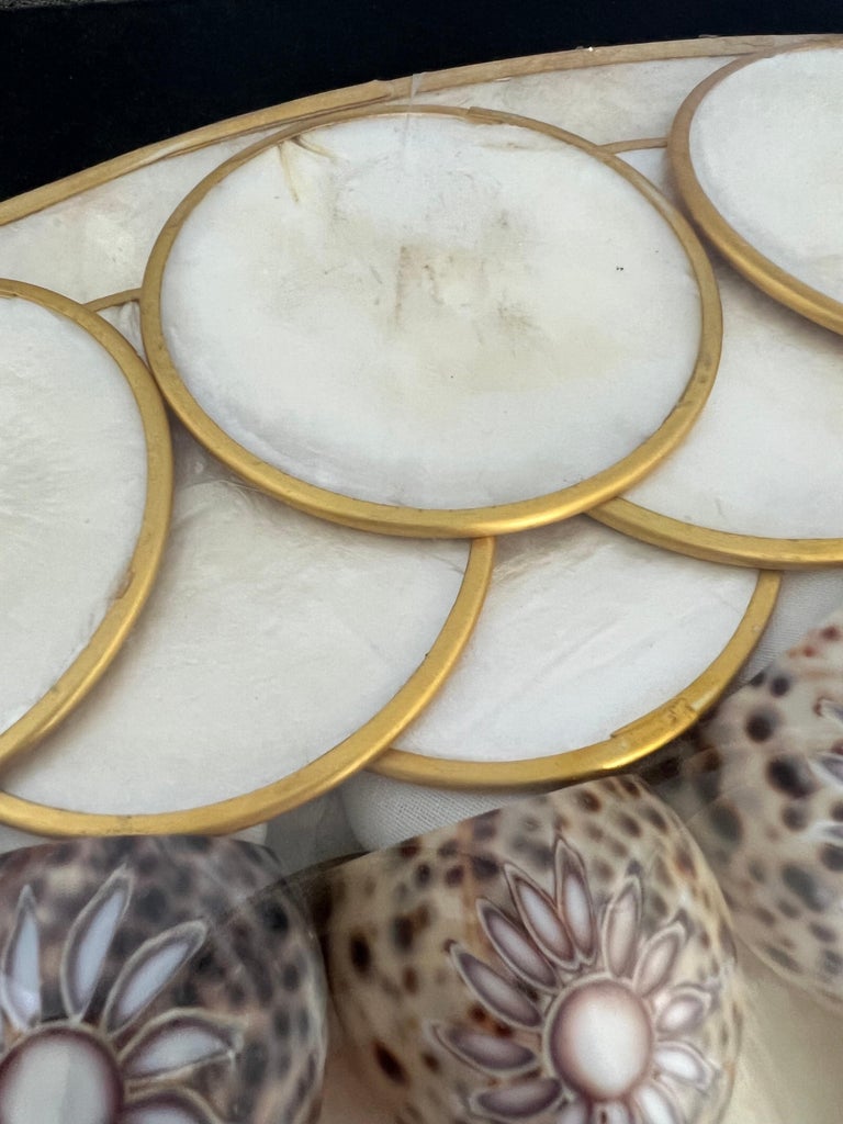 Vintage Capiz Shell, Placemats, Coasters, Napkins, Napkin HoldersSet