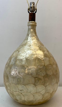 Vintage Capiz Shell Table Lamp, C.1970