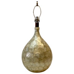 Lámpara de mesa Vintage Capiz Shell, C.1970