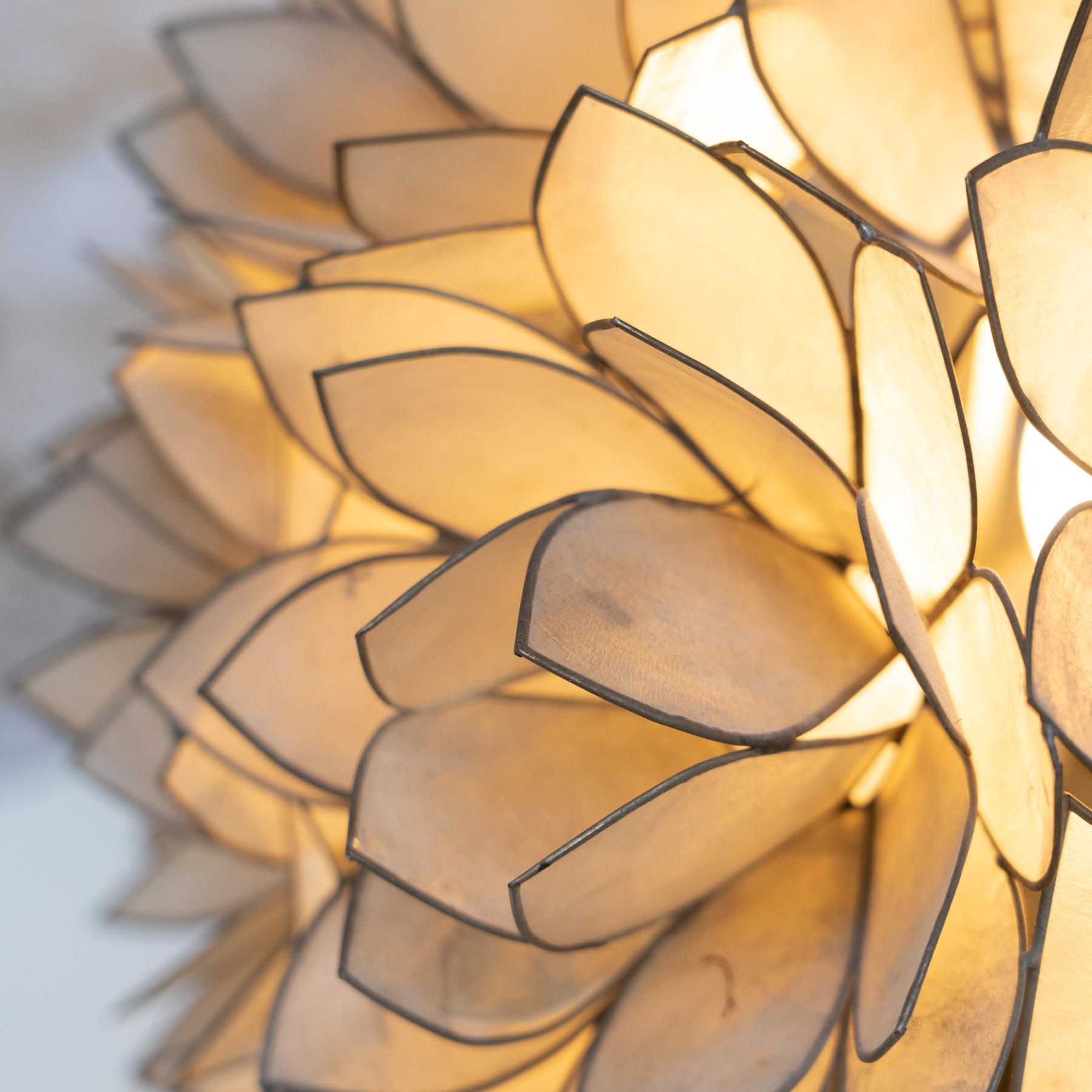 Vintage Capiz Table Lamp Mothers Pearl, circa 1970 3