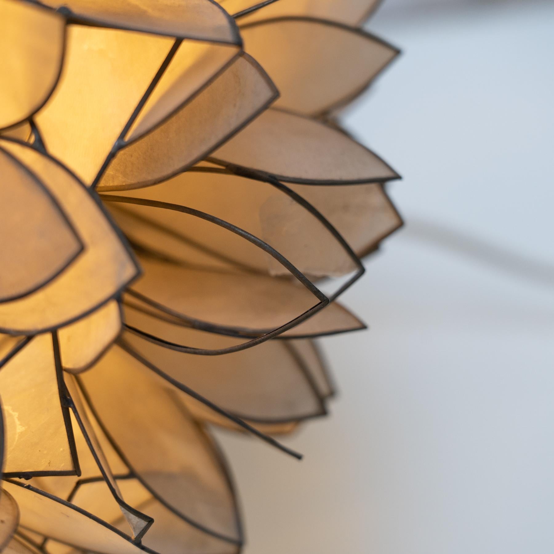 Vintage Capiz Table Lamp Mothers Pearl, circa 1970 4