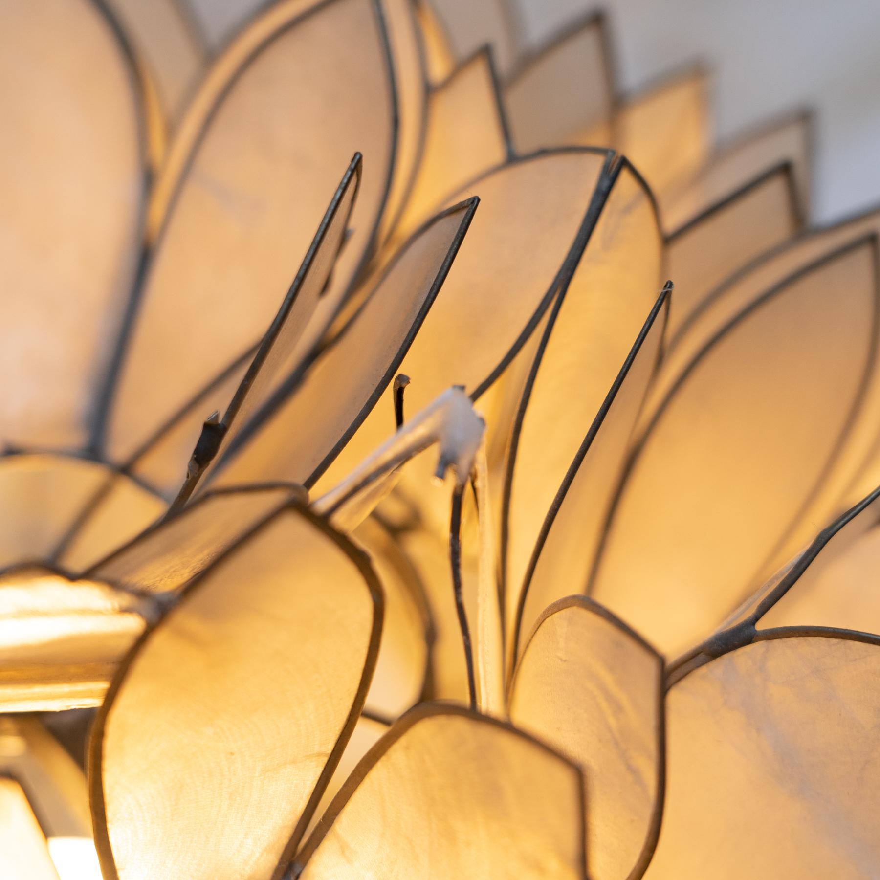 Vintage Capiz Table Lamp Mothers Pearl, circa 1970 5
