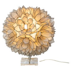 Vintage Capiz Table Lamp Mothers Pearl, circa 1970