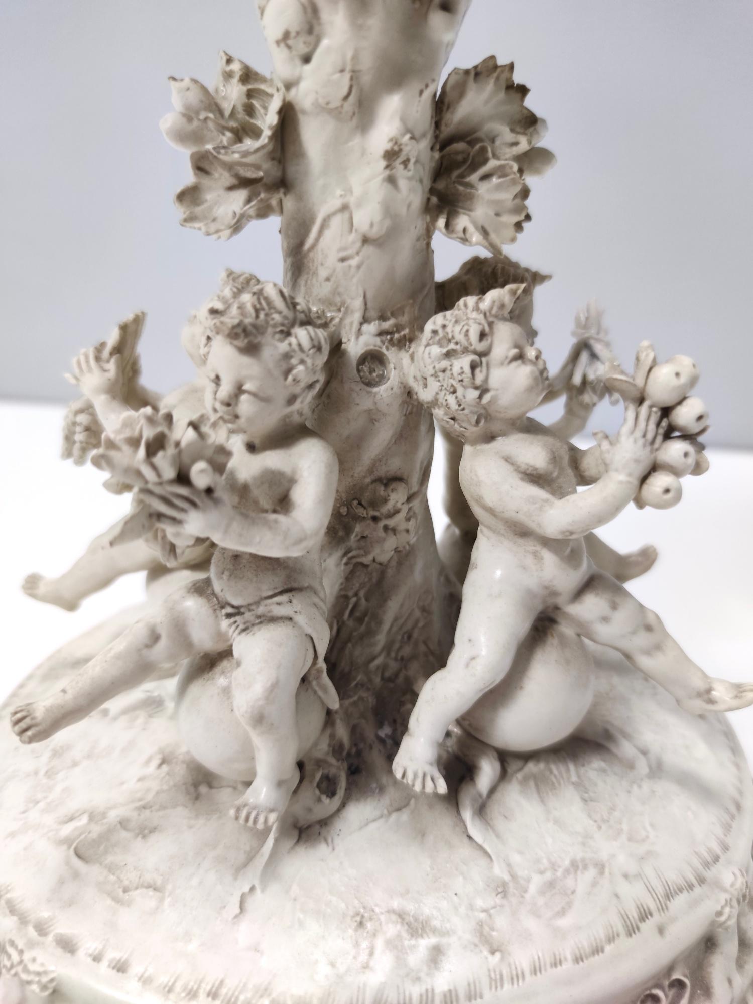 Vintage Capodimonte Ceramic Decorative Item by Mollica, Rococo Style, Italy For Sale 1