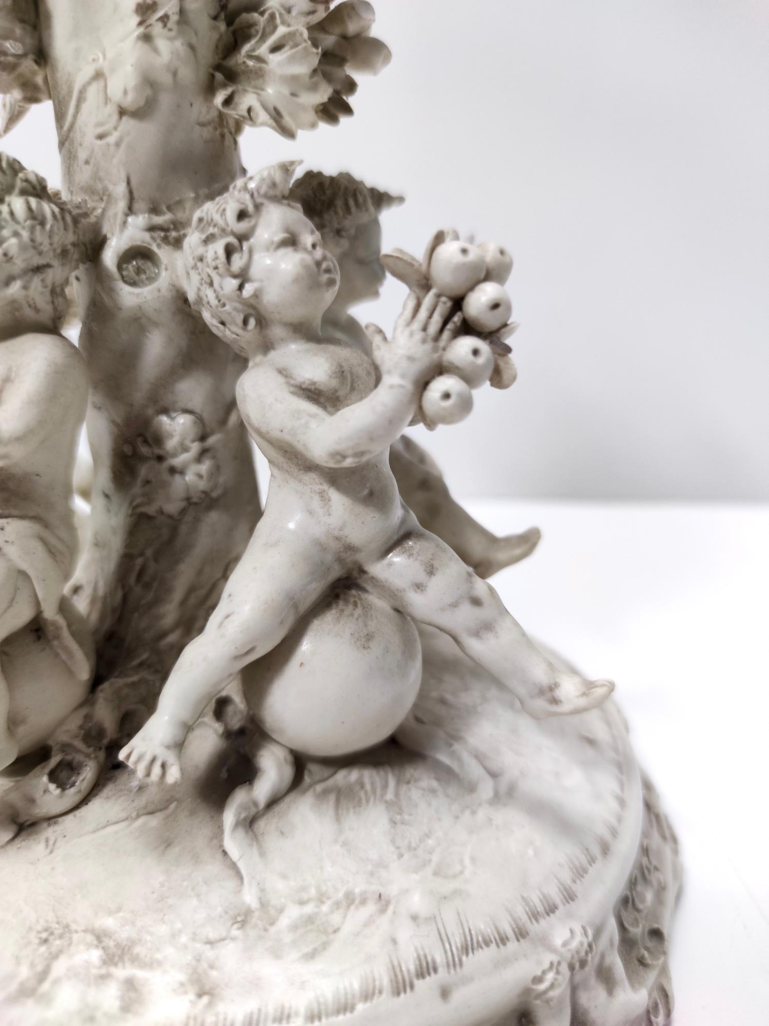 Vintage Capodimonte Ceramic Decorative Item by Mollica, Rococo Style, Italy For Sale 3