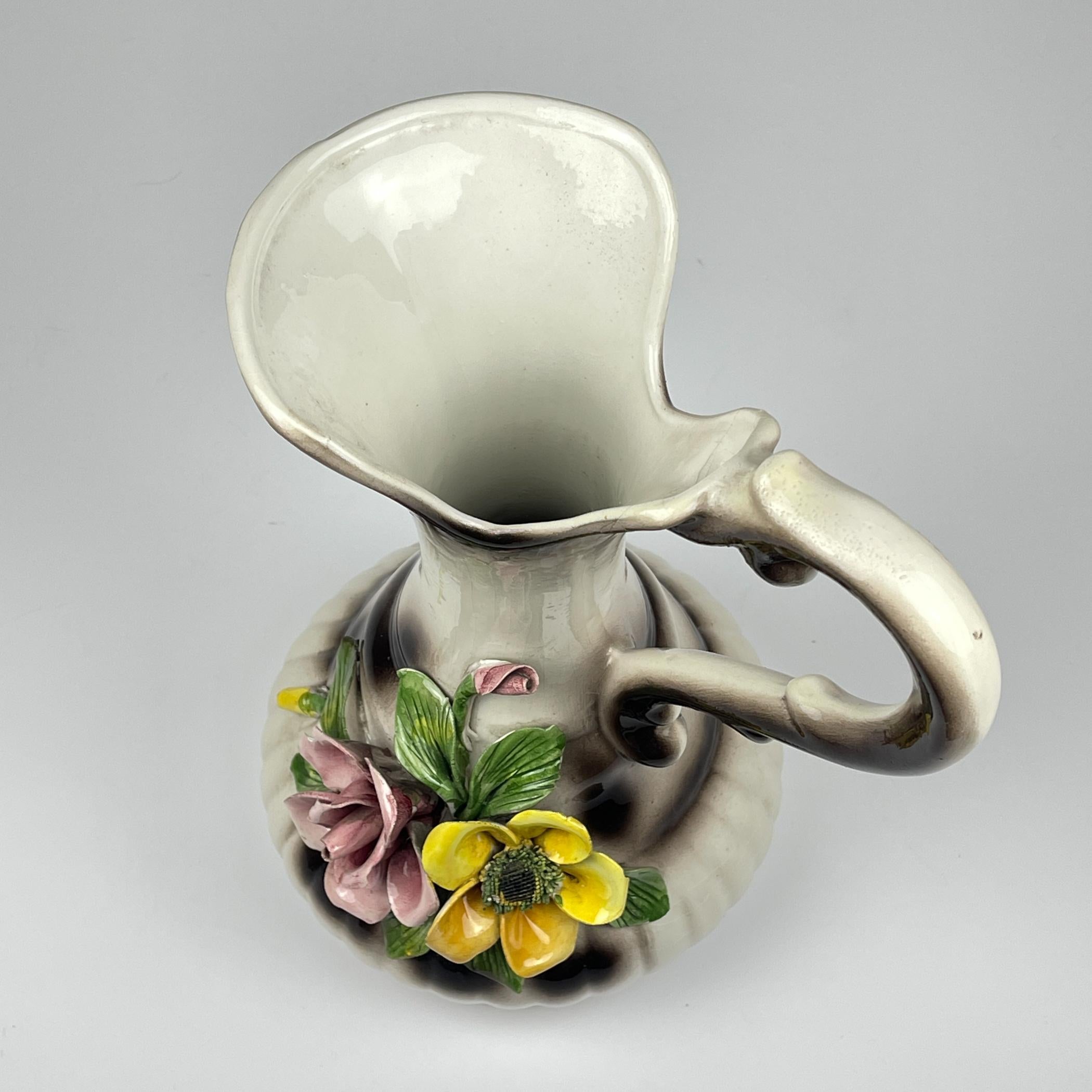 Pichet vintage en céramique de Capodimonte, milieu du 20e siècle en vente 5