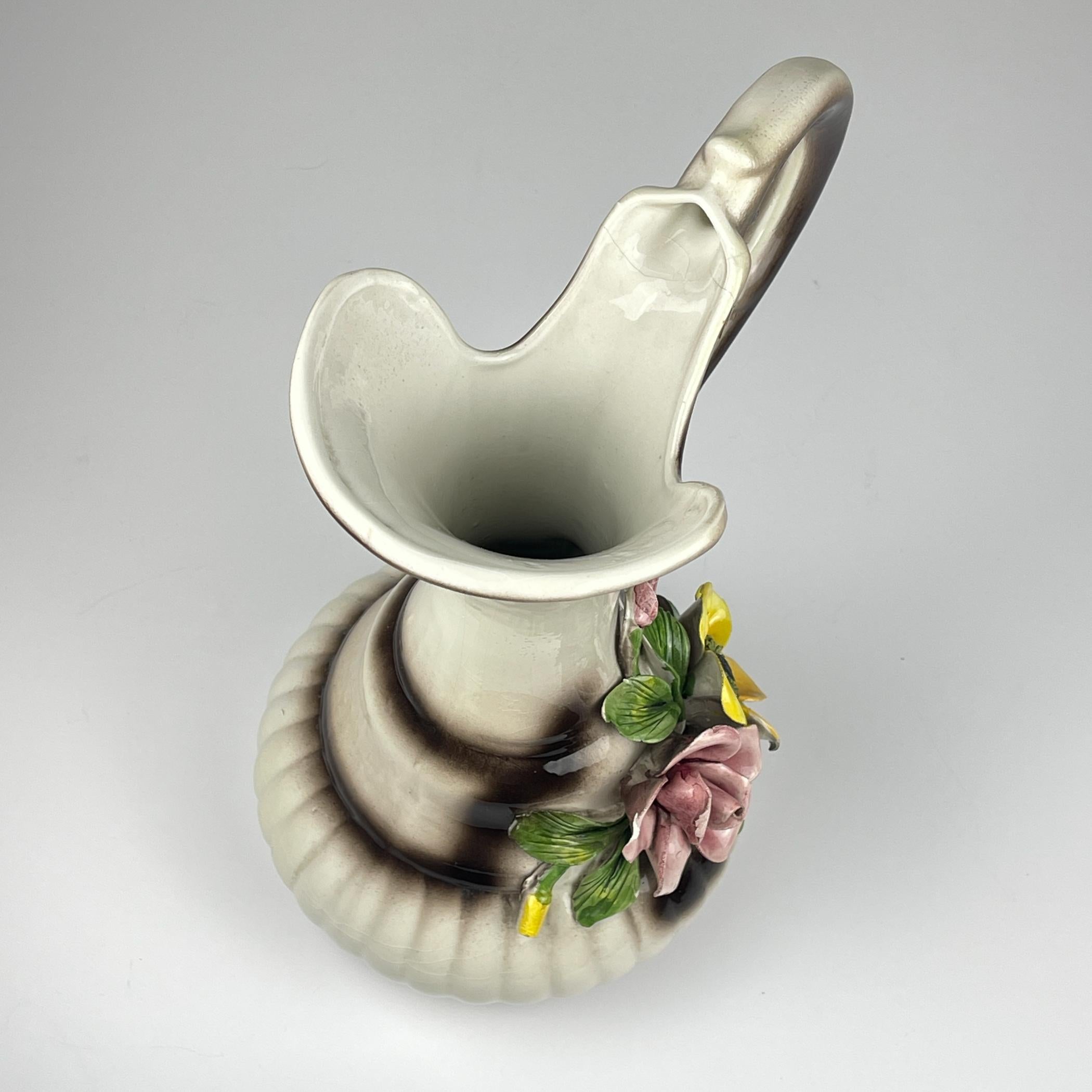 Pichet vintage en céramique de Capodimonte, milieu du 20e siècle en vente 6