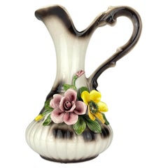 Vintage Capodimonte Ceramic Pitcher, Mid 20th Century
