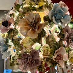 Vintage Capodimonte Porcelain Chandelier with  intricate floral decorations