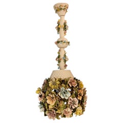 Vintage Capodimonte Porcelain Chandelier with intricate floral decorations