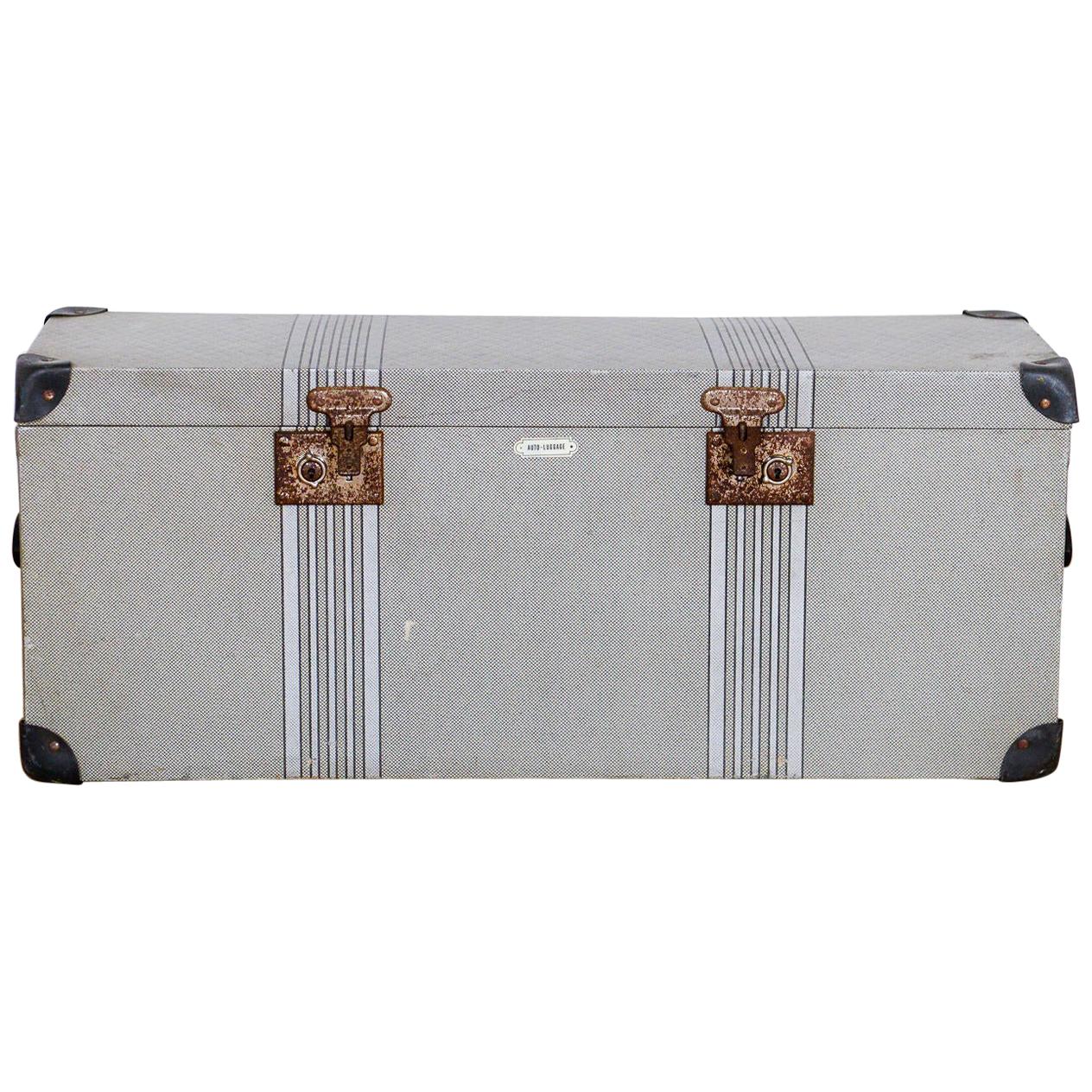Vintage Car Trunk with Leather Straps, 20th Century For Sale at 1stDibs