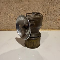 Vintage Carbide Miners Streamlined Brass Helmet Lamp