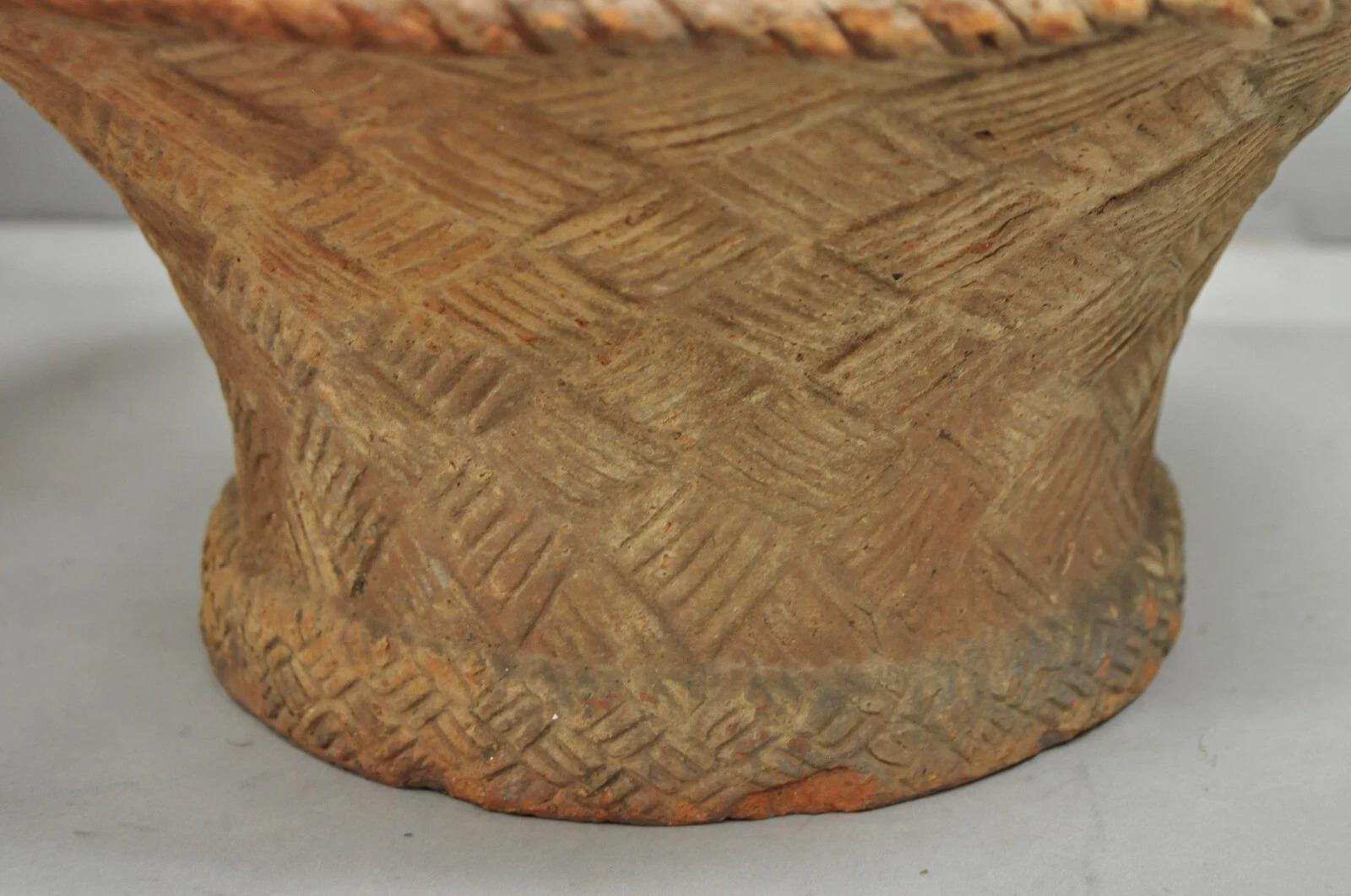Vintage Carbone Terrakotta Keramik Korbgeflecht 16