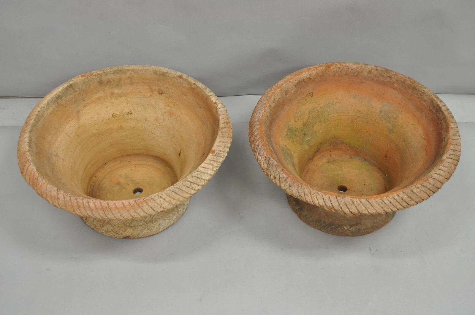 Vintage Carbone Terrakotta Keramik Korbgeflecht 16