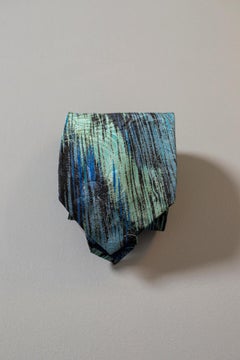 Vintage Cardelli 100% silk tie in light blue, blue and aqua green