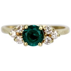 Vintage Cardow Emerald, Diamond, and 18 Karat Gold Cocktail Ring