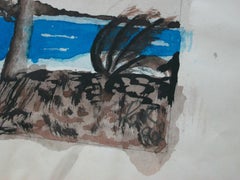 Vintage Caribbean Watercolor Painting on Paper - Initialed - Unframed - C. 1994