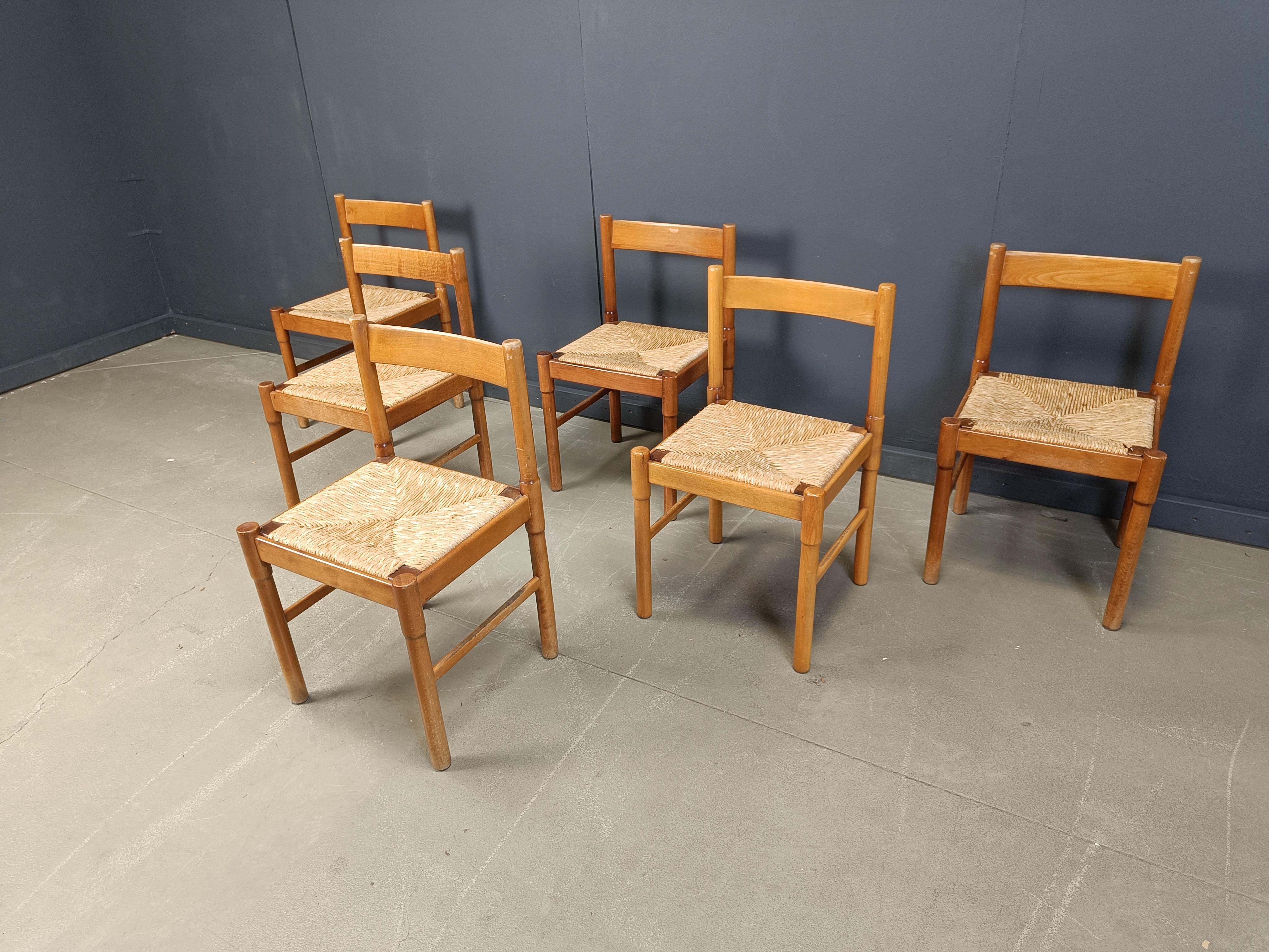 Esszimmerstühle im Carimate-Stil, 1970er-Jahre (Korbweide) im Angebot