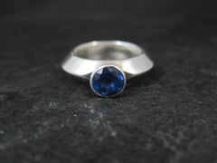 Vintage Carinated Sterling Silver Blue Spinel Ring Size 5.5