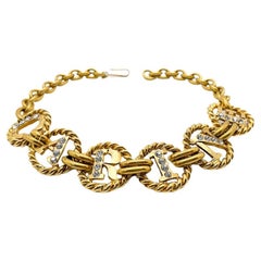 Vintage Carine Paris Crystal Logo Choker 1980s
