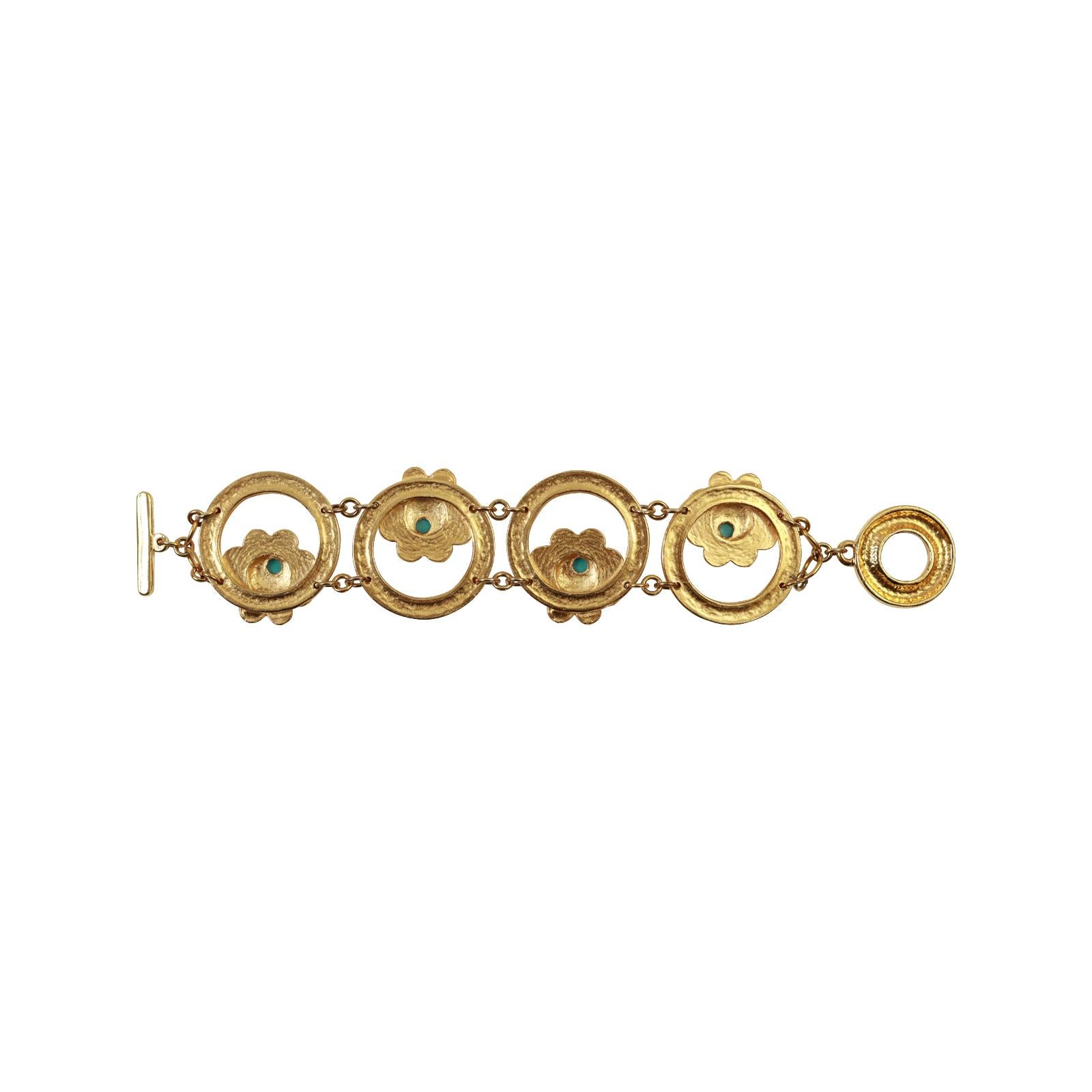 Modern Vintage Carita Paris Gold Tone Bracelet Circa 1980s For Sale