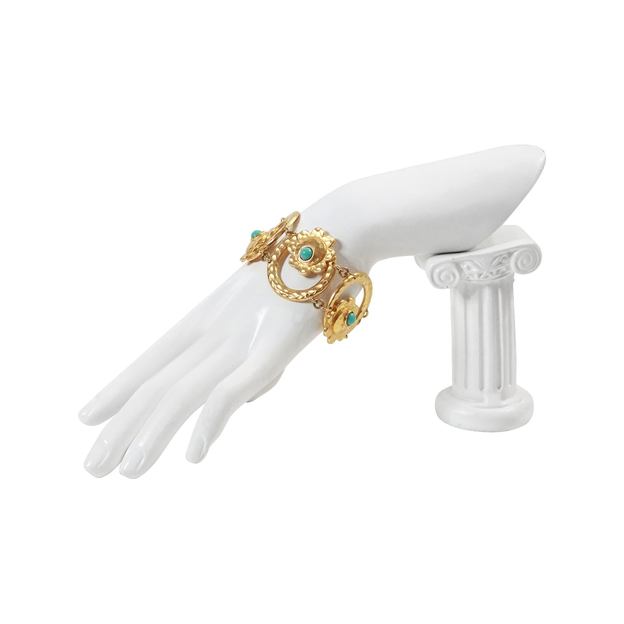 Pulsera vintage Carita Paris tono dorado Circa años 80 Moderno en venta