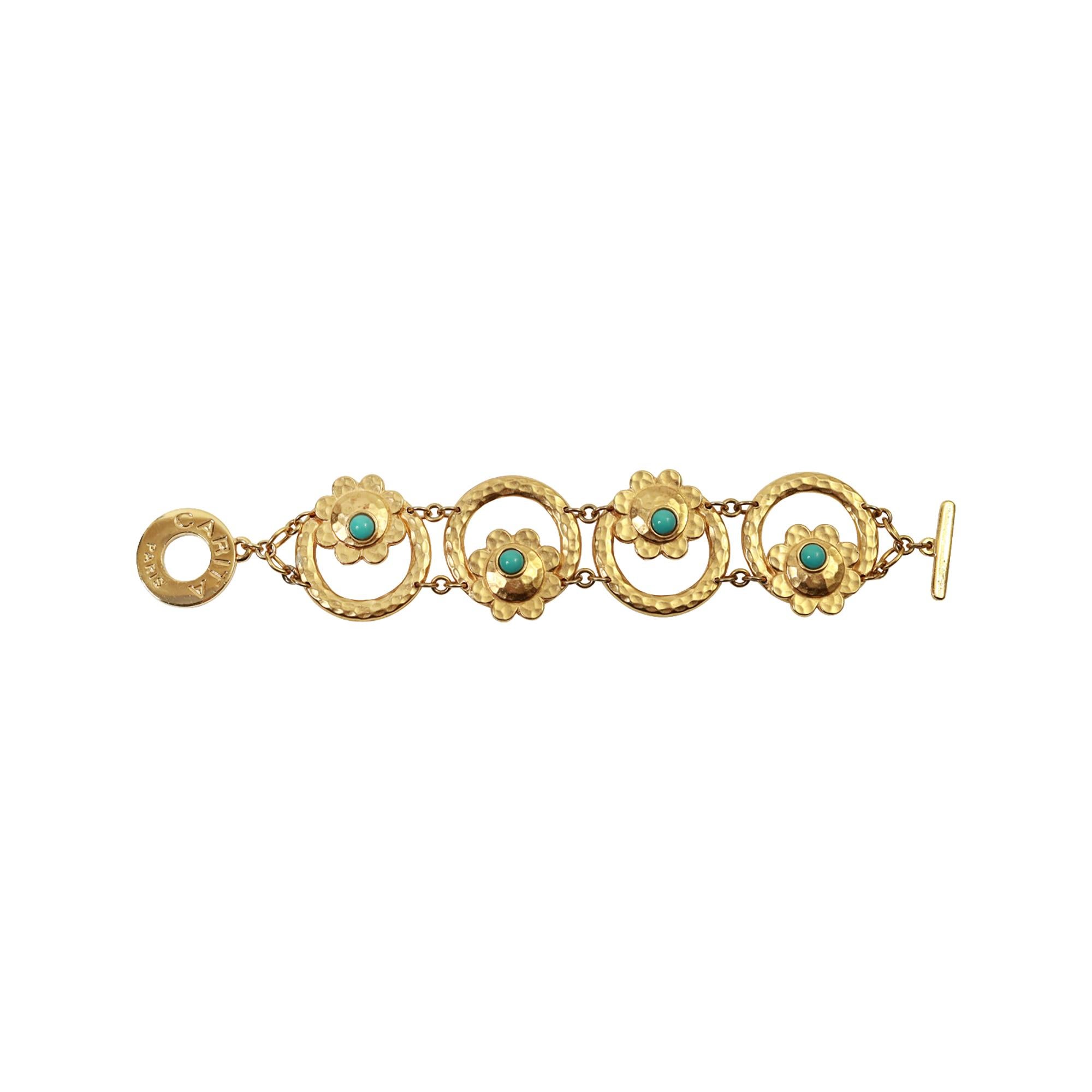 Pulsera vintage Carita Paris tono dorado Circa años 80 en venta 2