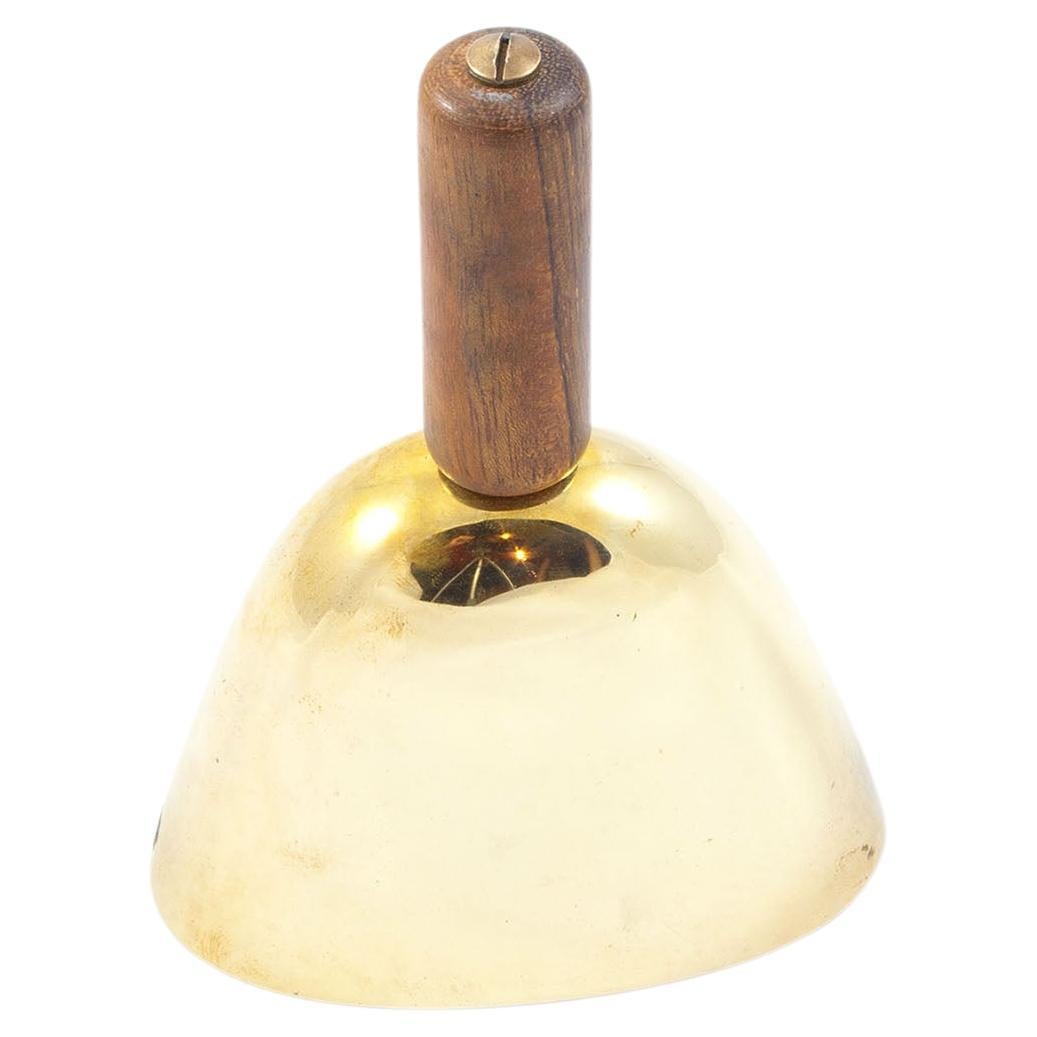 Vintage Carl Auböck Bell, Brass and Walnut For Sale