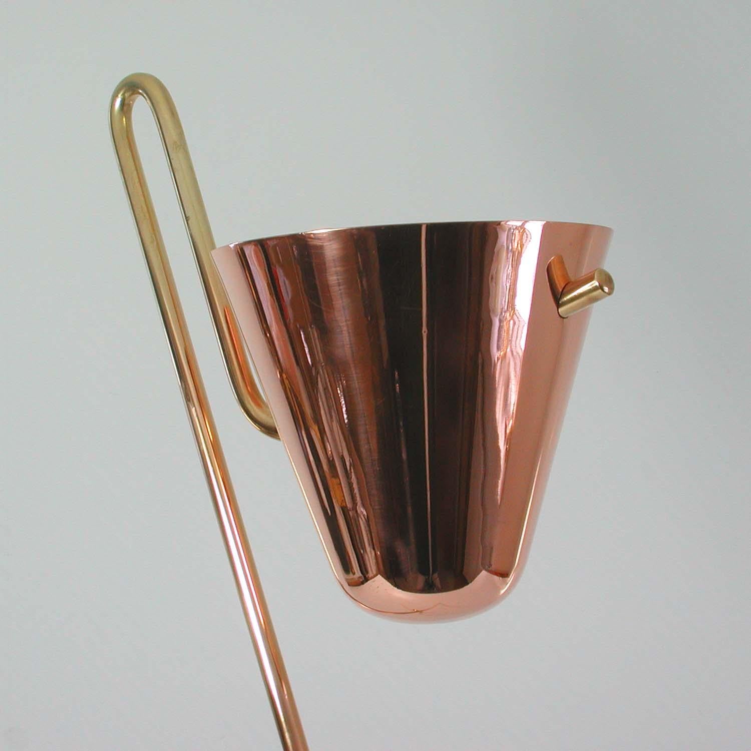 Vintage Carl Auböck Brass and Copper Floor Ashtray, Austria, Mod. 3866, 1950s For Sale 1