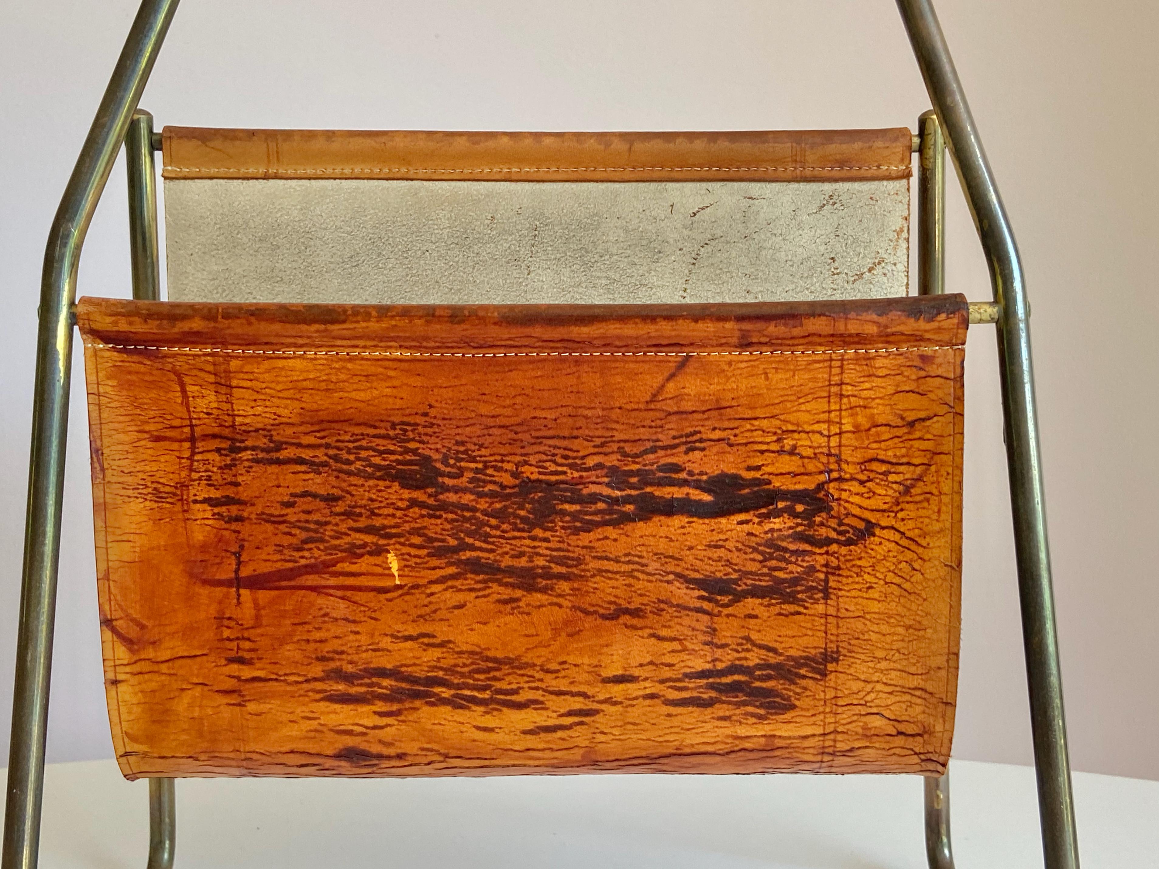 Vintage Carl Auböck Magazin Rack Nr. 3808 Wien Österreich, 1950er Jahre im Angebot 2