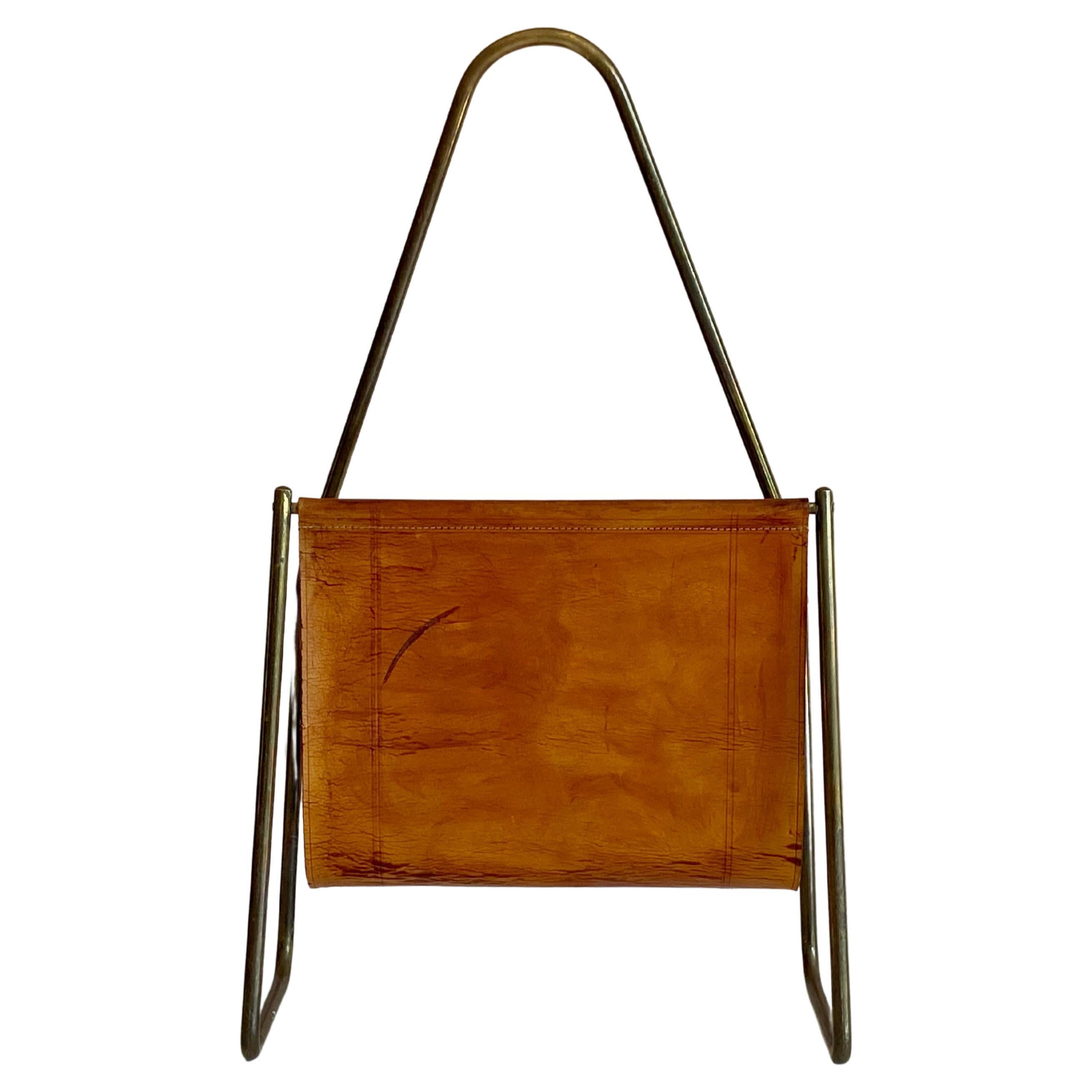 Vintage Carl Auböck Magazin Rack no. 3808 Vienne Autriche, années 1950